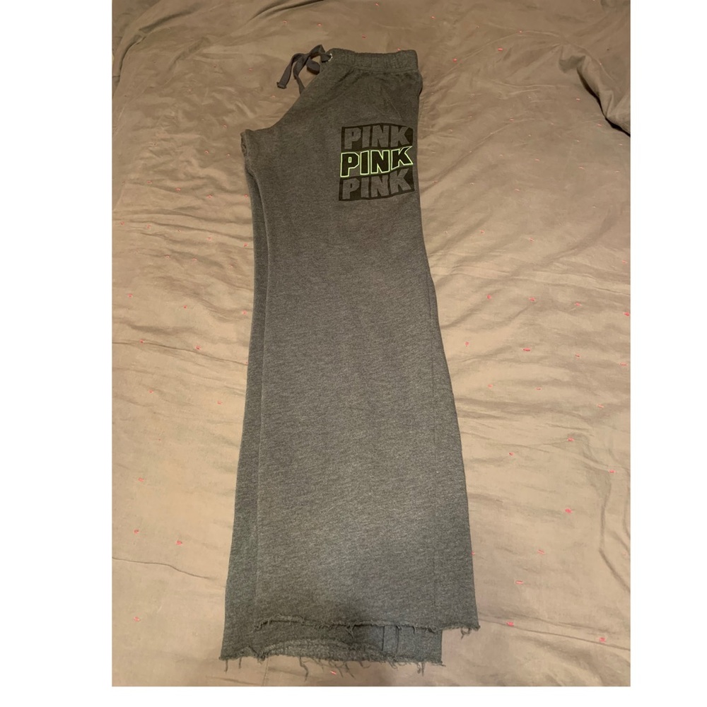 Dark Grey PINK sweatpants with pockets